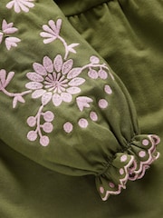 Boden Green Embroidered Sleeve Dress - Image 3 of 3