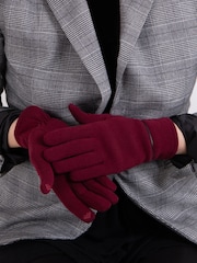 Rojo - Guantes de invierno térmicos con diseño para pantalla táctil y detalle de ribete para mujer Isotoner de Totes - Imagen 1 de 2