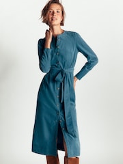 Boden Blue Louise Cord Midi Shirt Dress - Image 1 of 5