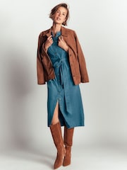 Boden Blue Louise Cord Midi Shirt Dress - Image 4 of 5