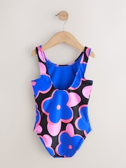 Cobalt Blue Flower Scoop Neck Swimsuit (3-16yrs) - Image 2 of 4