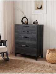 Black Bronx Oak Effect 4 Drawer Chest of Drawers - Image 2 of 10
