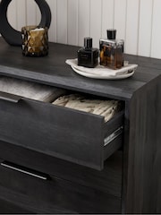 Black Bronx Oak Effect 4 Drawer Chest of Drawers - Image 3 of 10