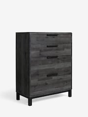 Black Bronx Oak Effect 4 Drawer Chest of Drawers - Image 6 of 10