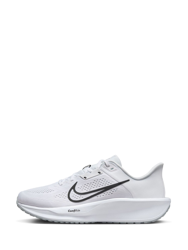 Nike White/Black Quest 6 Road Running Trainers - Image 2 of 9