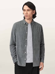 AllSaints Grey Lorella Long Sleeve Shirt - Image 1 of 6