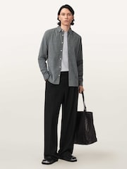 AllSaints Grey Lorella Long Sleeve Shirt - Image 3 of 6