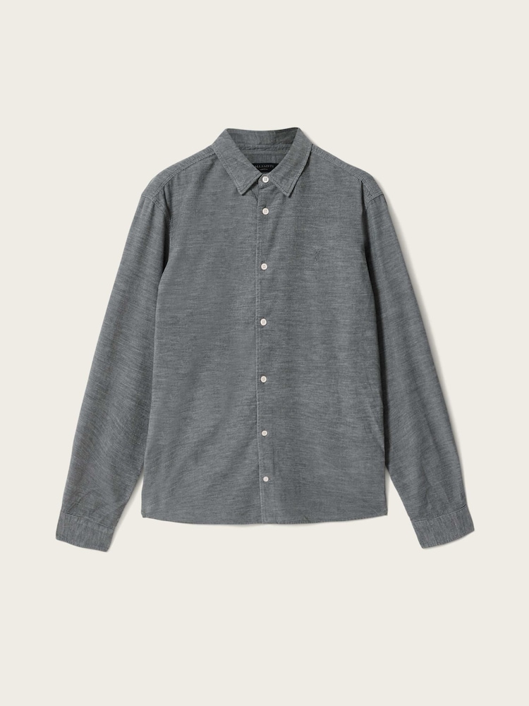 AllSaints Grey Lorella Long Sleeve Shirt - Image 6 of 6