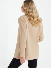 Quiz Brown Woven Oversized Double Breasted Tailored Blazer - Image 2 of 4