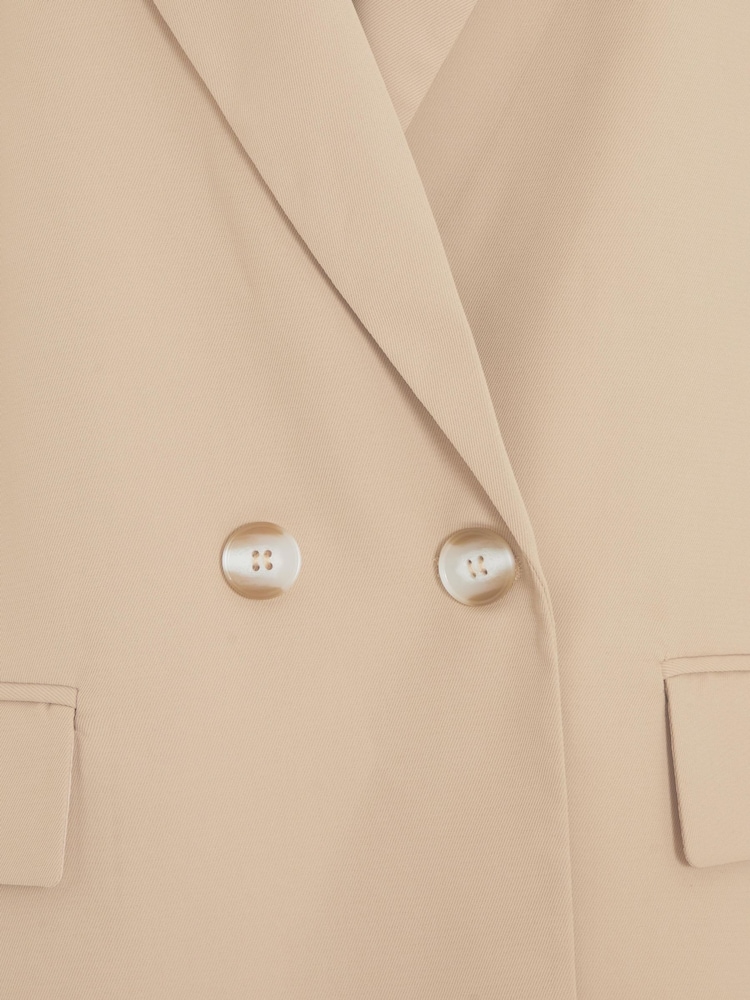 Quiz Brown Woven Oversized Double Breasted Tailored Blazer - Image 4 of 4