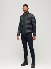 Superdry Blue Lightweight Short Puffer Coat - Image 5 of 9