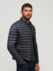 Superdry Blue Lightweight Short Puffer Coat - Image 6 of 9