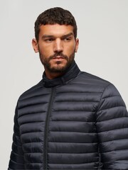 Superdry Blue Lightweight Short Puffer Coat - Image 1 of 9