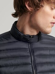 Superdry Blue Lightweight Short Puffer Coat - Image 3 of 9