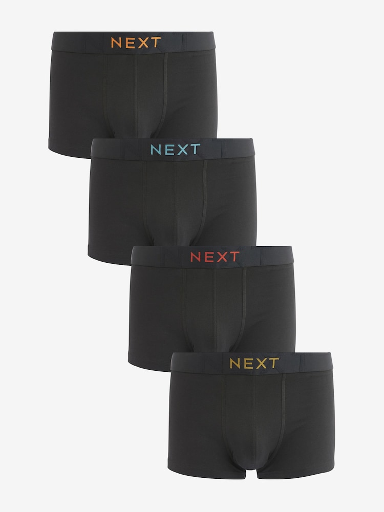 Black Texture Colour Pop Waistband 4 pack Signature Comfort Hipsters - Image 1 of 7
