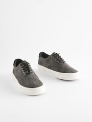 Black Washed Textile Trainers - Image 1 of 6