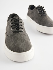 Black Washed Textile Trainers - Image 4 of 6