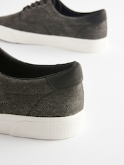 Black Washed Textile Trainers - Image 5 of 6