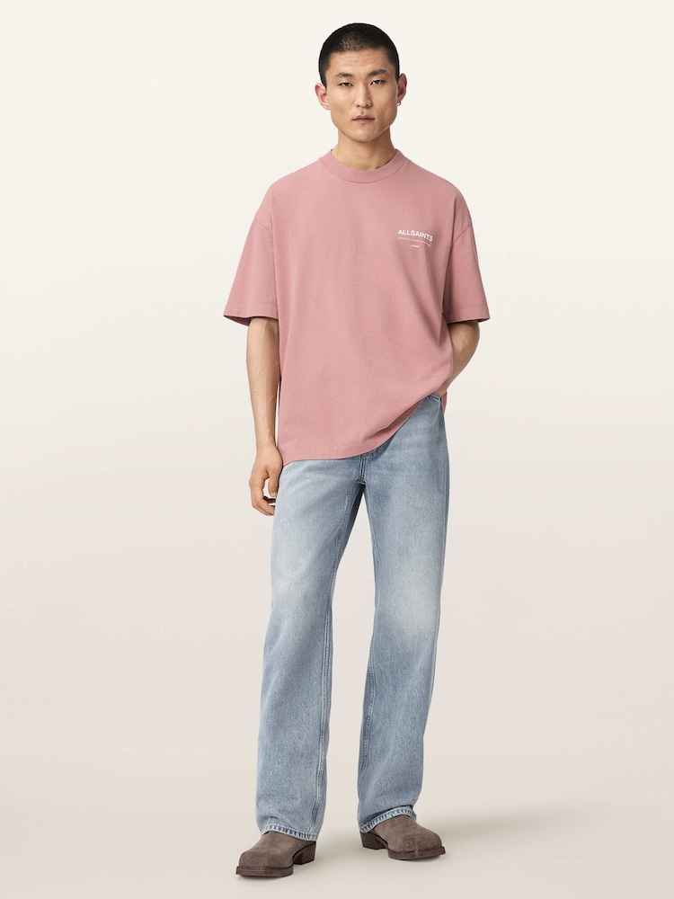 AllSaints Pink Backstage Short Sleeve Crew Neck T-Shirt - Image 2 of 7