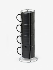 Black Bronx Set of 4 Stacking Espresso Mugs - Image 2 of 2