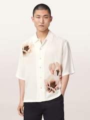 AllSaints Cream Floraison Short Sleeve Shirt - Image 1 of 6