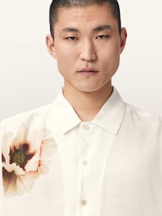 AllSaints Cream Floraison Short Sleeve Shirt - Image 3 of 6