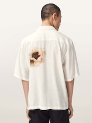 AllSaints Cream Floraison Short Sleeve Shirt - Image 4 of 6