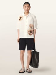 AllSaints Cream Floraison Short Sleeve Shirt - Image 5 of 6