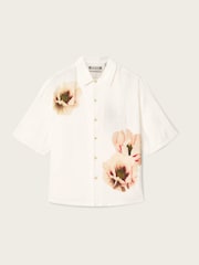AllSaints Cream Floraison Short Sleeve Shirt - Image 6 of 6
