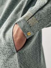 Green Mens Long Length Kurta - Image 4 of 7