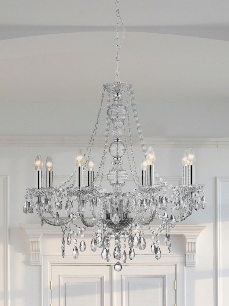 Searchlight Clear Lillie Clear 8Lt Ceiling Pendant Ceiling Light - Image 1 of 3
