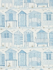 Sanderson Home Blue Beach Huts 10.05M Wallpaper - Image 1 of 1