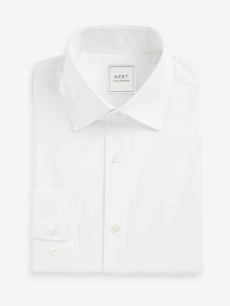White Easy Care Pointed Collar Shirts 2 Pack - Image 2 of 3