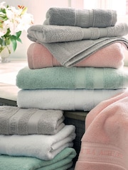 Laura Ashley Blush Pink Luxury 100% Cotton Embroidered Towel - Image 2 of 5