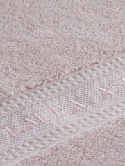 Laura Ashley Blush Pink Luxury 100% Cotton Embroidered Towel - Image 5 of 5