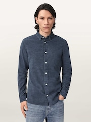 AllSaints Blue Lorella Long Sleeve Shirt - Image 1 of 7