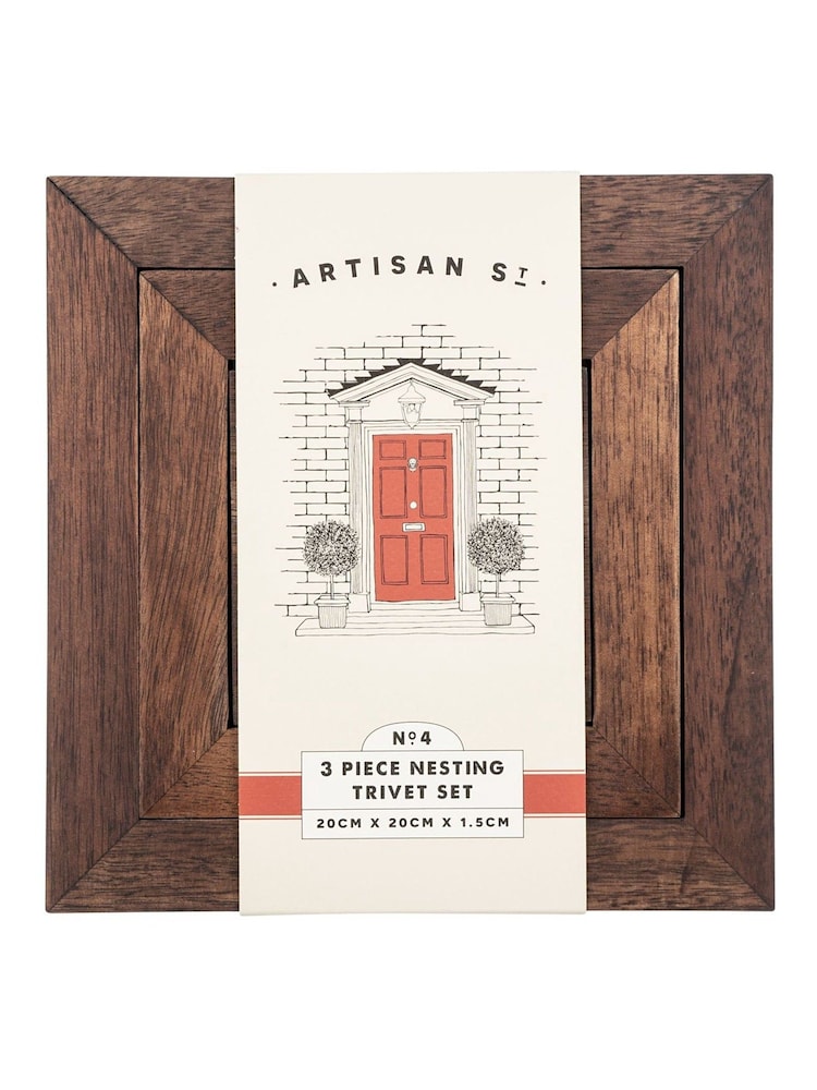 Artisan Street Brown Stacking Trivet Set - Image 4 of 4