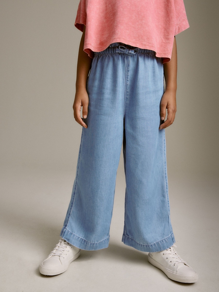 Light Blue Denim Wide Leg Trousers (3-16yrs) - Image 2 of 7
