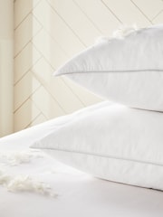 Set of 2 Firm 100% Cotton Duck Feather And Down Pillows - Image 3 of 5