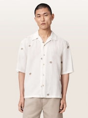 AllSaints Cream Feline Short Sleeve Shirt - Image 1 of 7