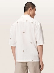 AllSaints Cream Feline Short Sleeve Shirt - Image 5 of 7