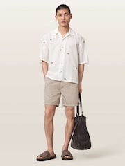 AllSaints Cream Feline Short Sleeve Shirt - Image 6 of 7