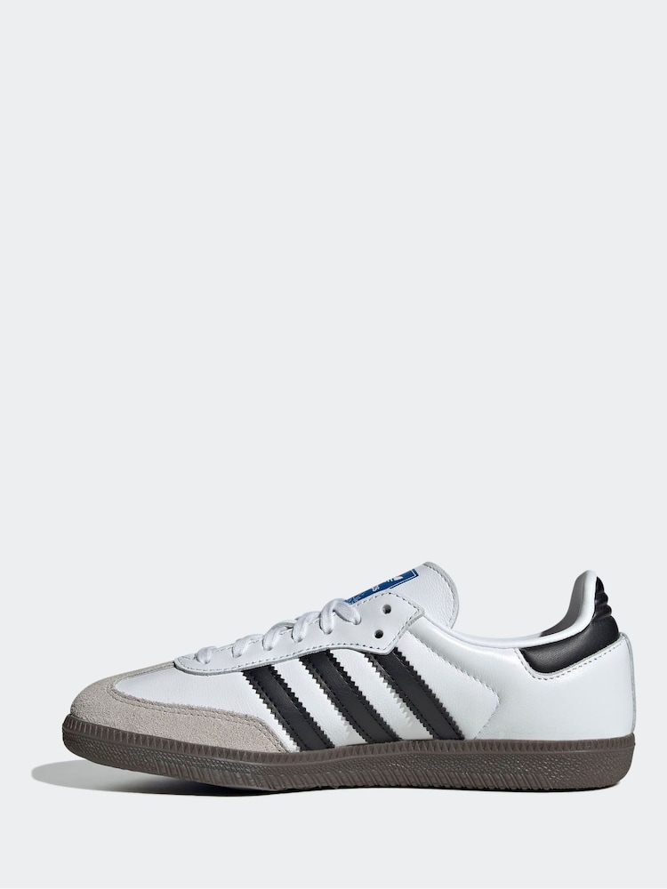 adidas Originals White Samba Og Junior Trainers - Image 2 of 9