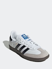 adidas Originals White Samba Og Junior Trainers - Image 3 of 9