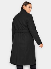 Yours Curve Black Belted Military Coat - Image 4 of 5