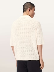 AllSaints White Cyclone Short Sleeve Polo Shirt - Image 4 of 6
