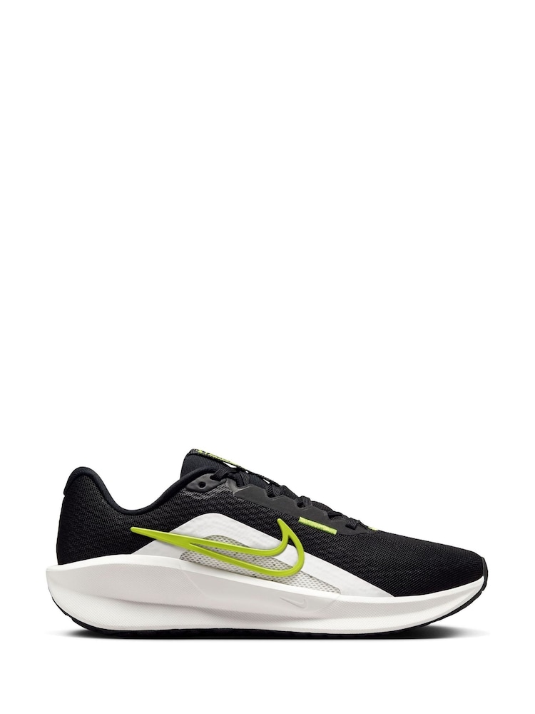Nike Black/Lime Downshifter 13 Road Running Trainers - Image 3 of 12