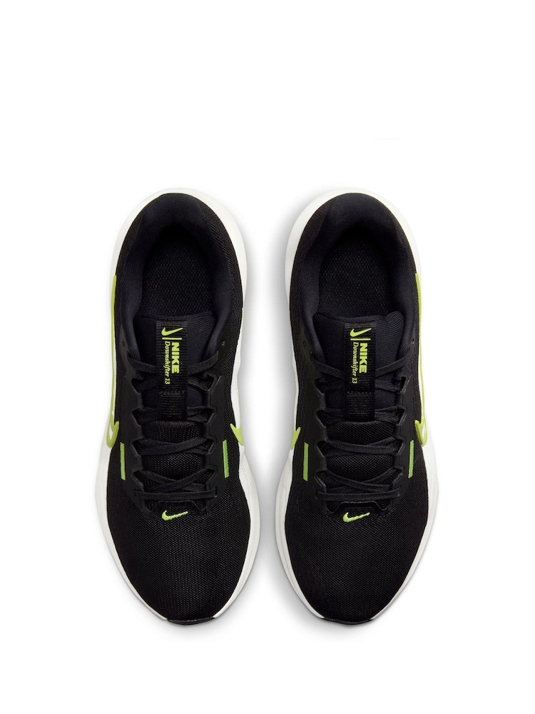 Nike Black/Lime Downshifter 13 Road Running Trainers - Image 6 of 12