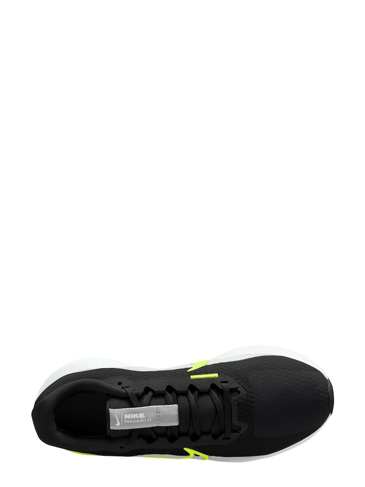 Nike Black/Lime Downshifter 13 Road Running Trainers - Image 8 of 12