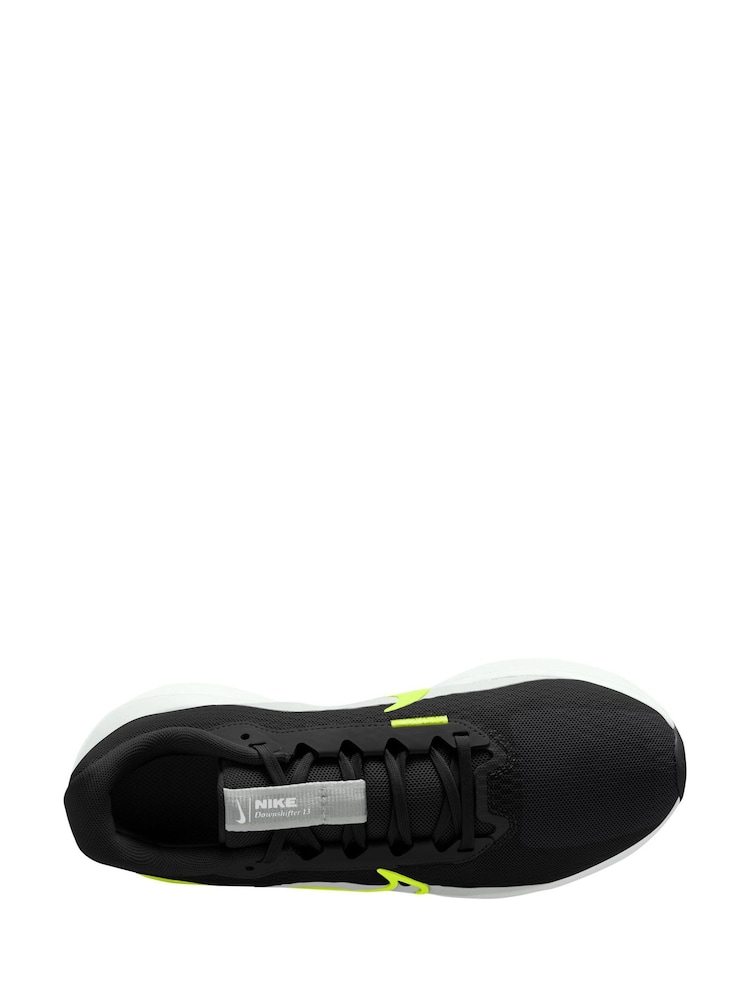 Nike Black/Lime Downshifter 13 Road Running Trainers - Image 9 of 12